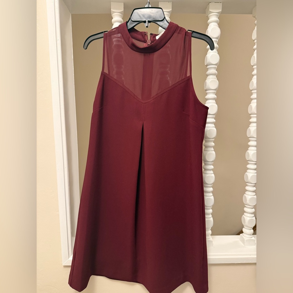 Elegant Burgundy Sleeveless Dress